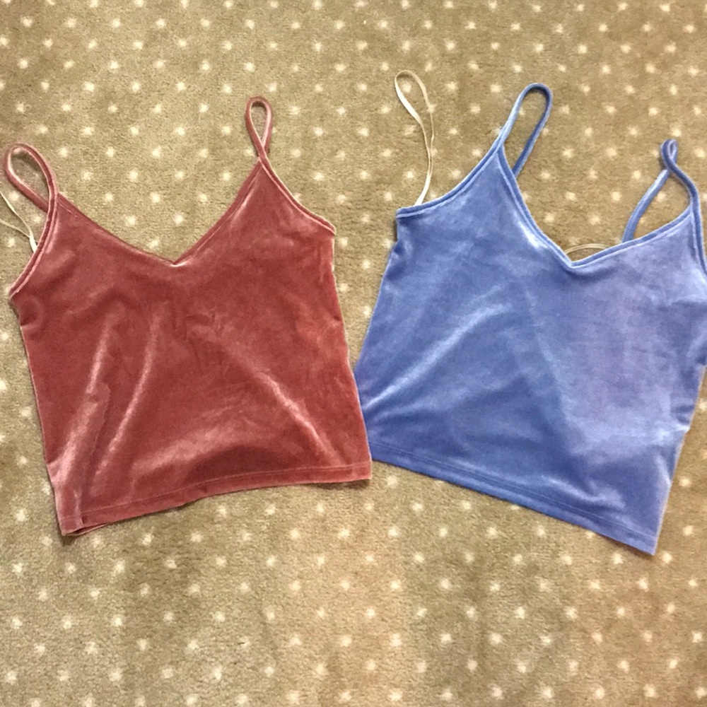 Velvet crop tank set